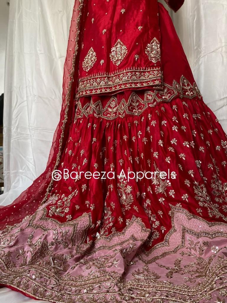 The Gul-e-Surkh Bridal Gharara Set - Bareeza Apparels